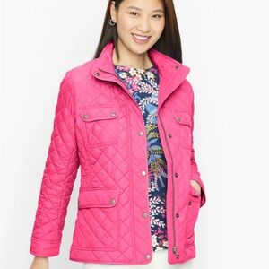 TALBOTS Quilted Snap Front  & Zip front  Spring Jacket front patch pockets Med
